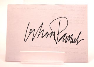 Item #113 Signed autograph card. Orhan Pamuk