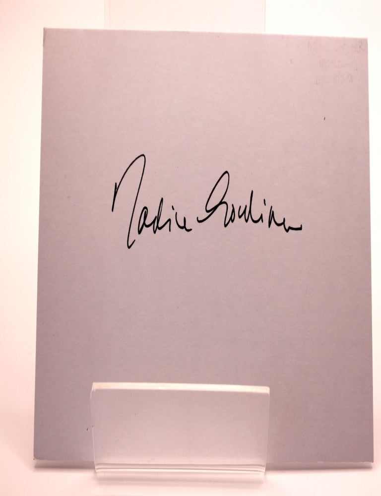 Item #117 Signed autograph card. Nadine Gordimer.