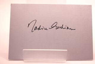 Item #117 Signed autograph card. Nadine Gordimer