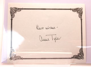 Item #121 Signed autograph bookplate. Anne Tyler