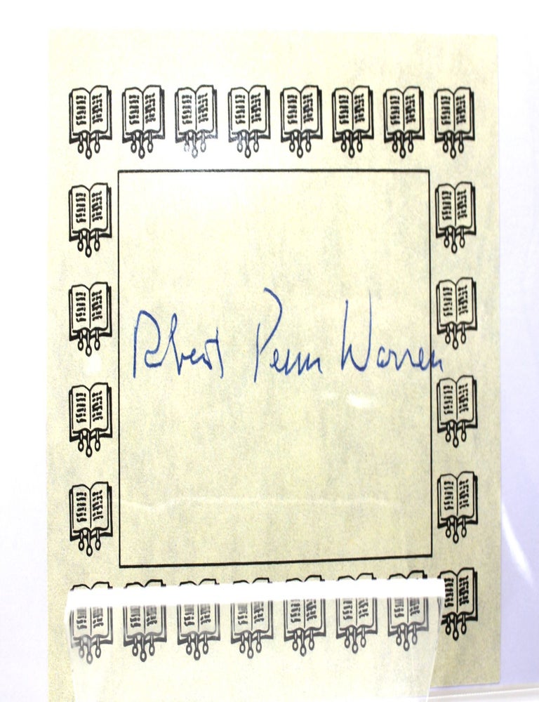 Item #125 Signed autograph bookplate. Robert Penn Warren.