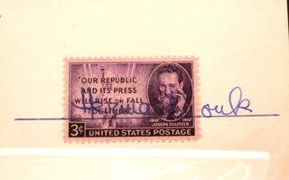 Signed autograph on stamp card