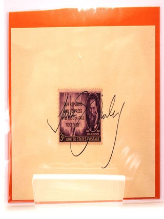 Item #136 Signed autograph on stamp card. Jane Smiley