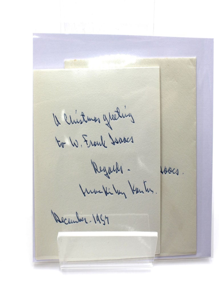 Item #137 Signed autograph Christmas card. MacKinlay Kantor.