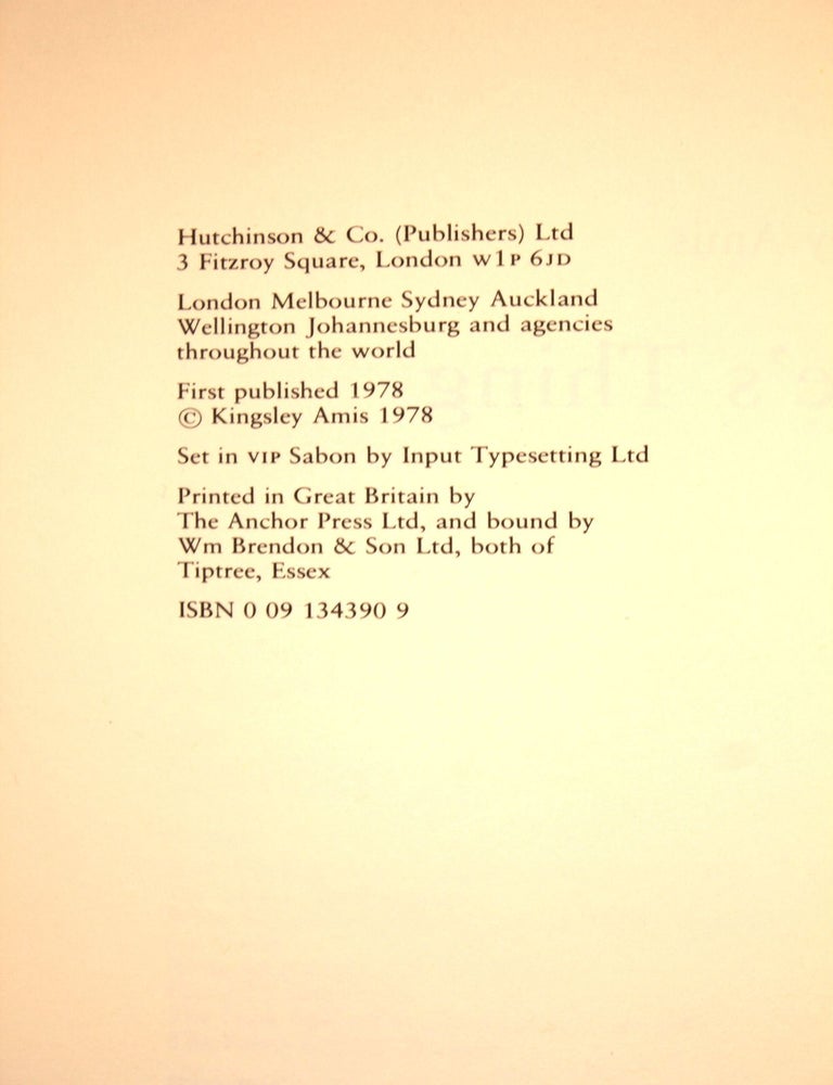 Item #5 Jake's Thing. Kingsley Amis.