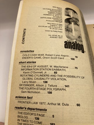 Ender's Game (in Analog Magazine August 1977)