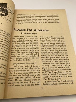 Flowers for Algernon (in Magazine of Fantasy and Science Fiction, April 1959 USA edition)