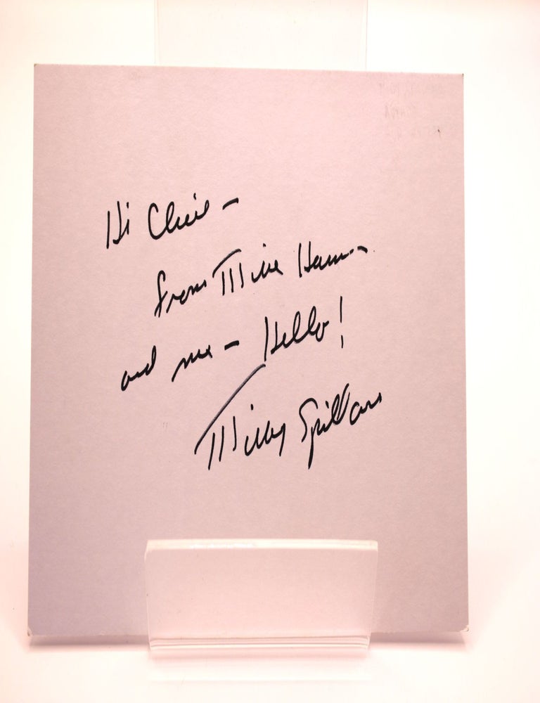 Item #94 Signed autograph card. Mickey Spillane.