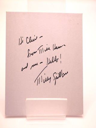 Signed autograph card. Mickey Spillane.